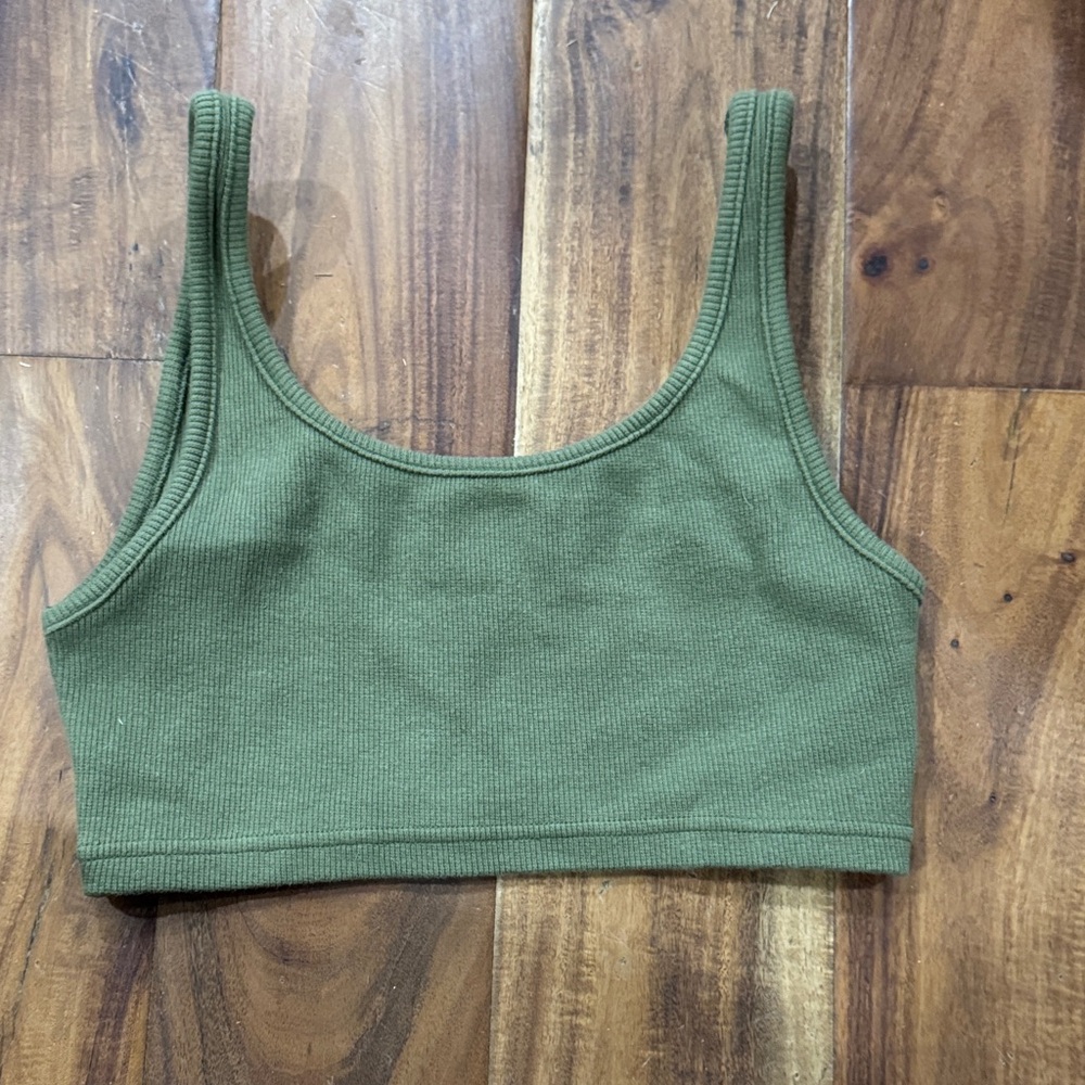 Saturdays New York City Olive Ribbed Tank